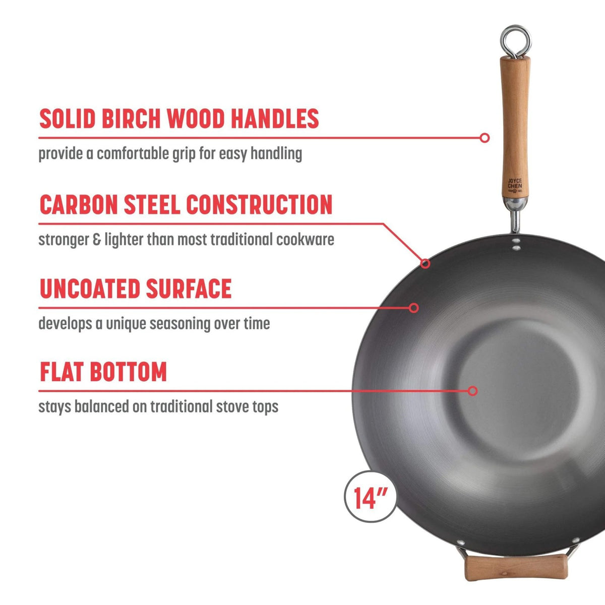 Joyce Chen 14" Classic Steel Wok